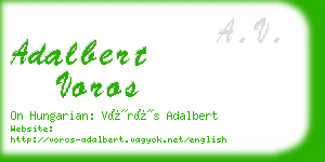 adalbert voros business card